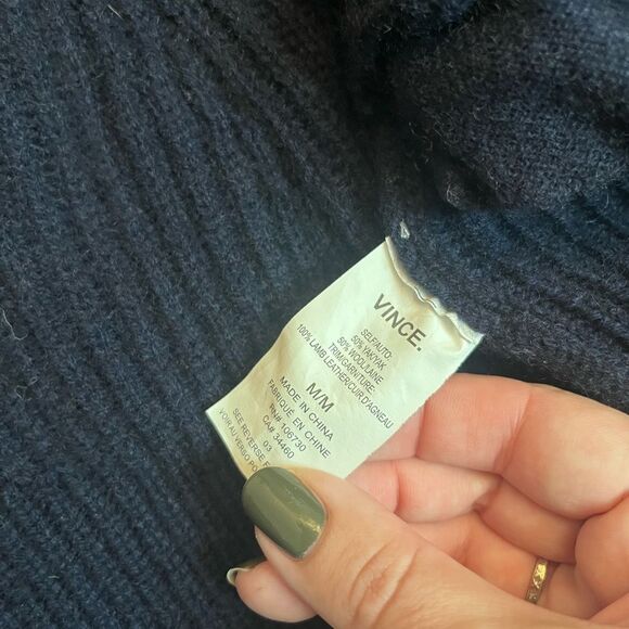 Vince Navy Yak Wool Oversized Cardigan Size M - Picture 6 of 6